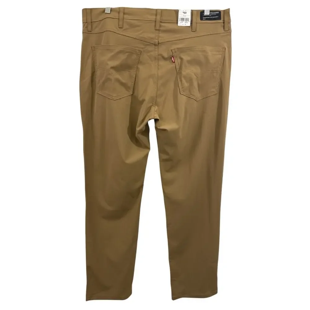 NWT Levi’s 511 Slim Tech Pants Mens 38x32 Brown Walnut High Stretch Performance